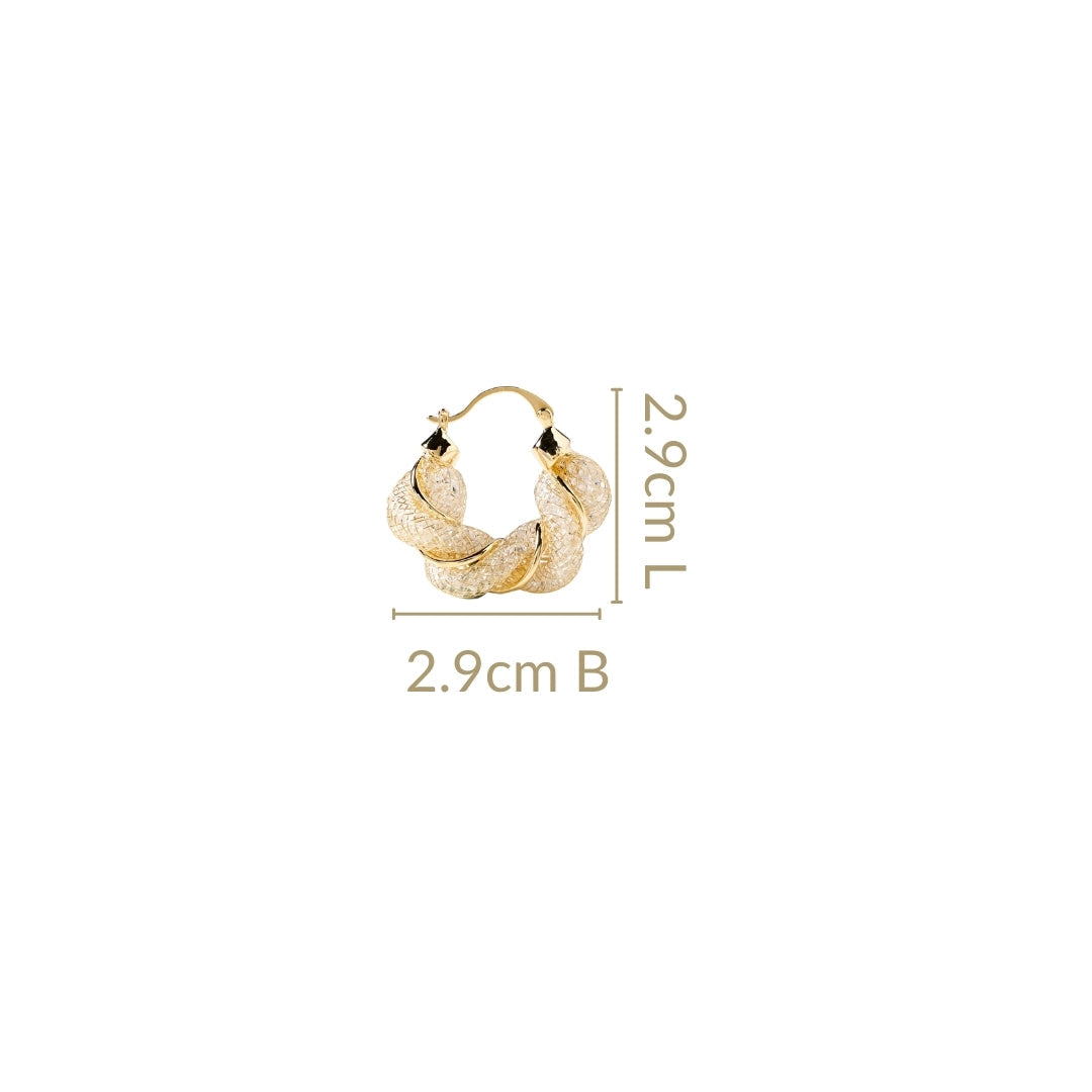 Spiral Glow Hoops Gold Nestasia