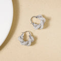 Spiral Glow Hoops Silver Nestasia