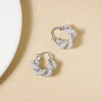 Spiral Glow Hoops Silver Nestasia