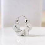 Spiral Glow Hoops Silver Nestasia