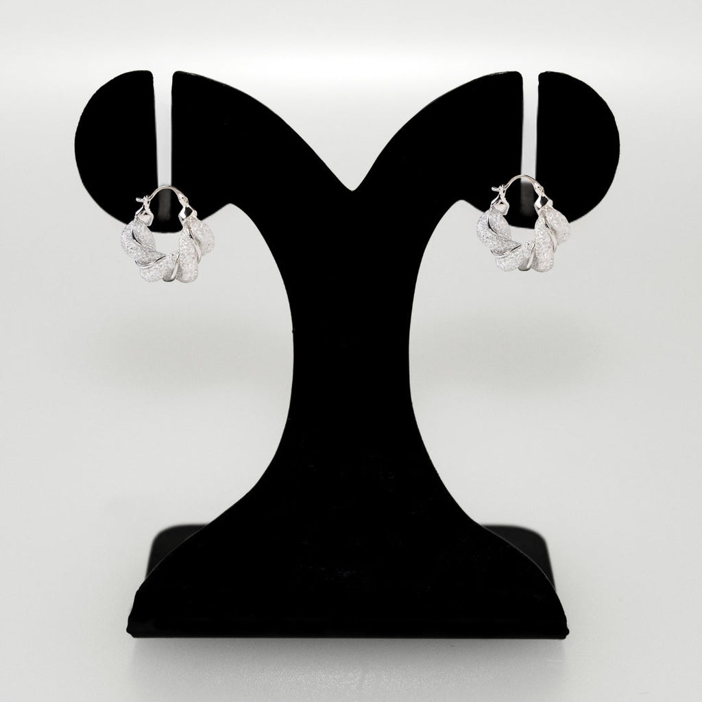 Spiral Glow Hoops Silver Nestasia