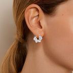 Spiral Glow Hoops Silver Nestasia