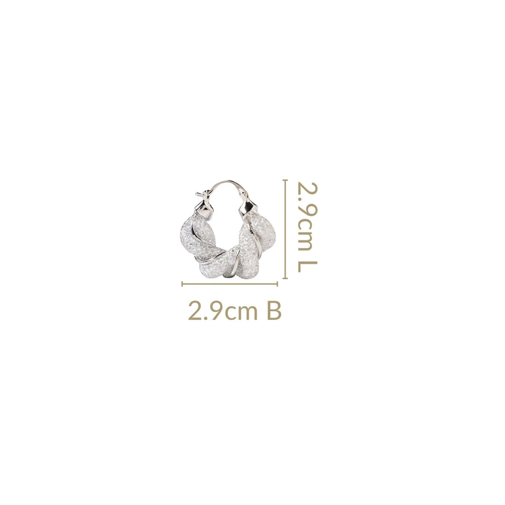 Spiral Glow Hoops Silver Nestasia