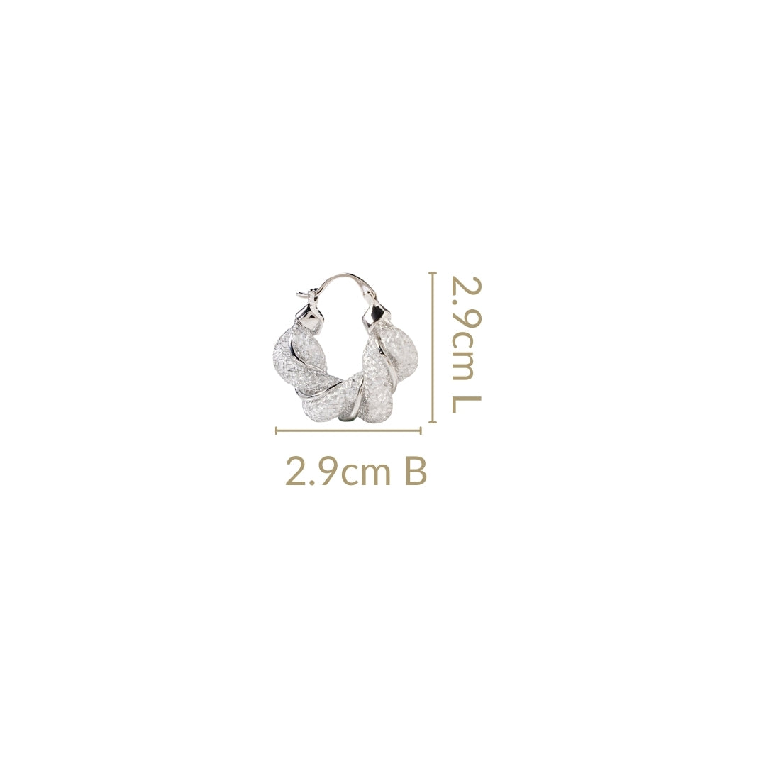 Spiral Glow Hoops Silver Nestasia
