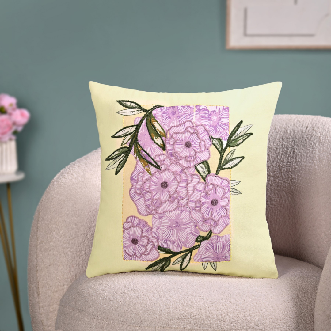Spring Bloom Highlight Embroidered Cushion Cover 40x40cm Nestasia