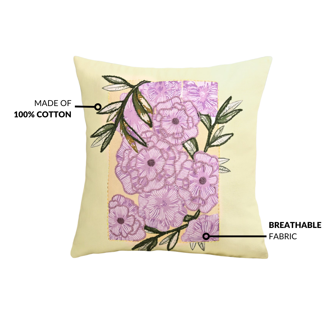 Spring Bloom Highlight Embroidered Cushion Cover 40x40cm Nestasia