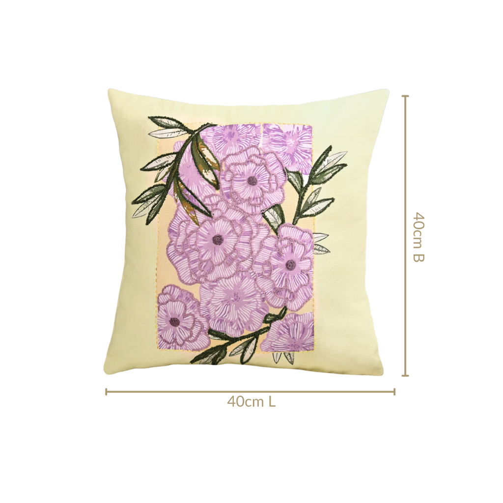 Spring Bloom Highlight Embroidered Cushion Cover 40x40cm Nestasia