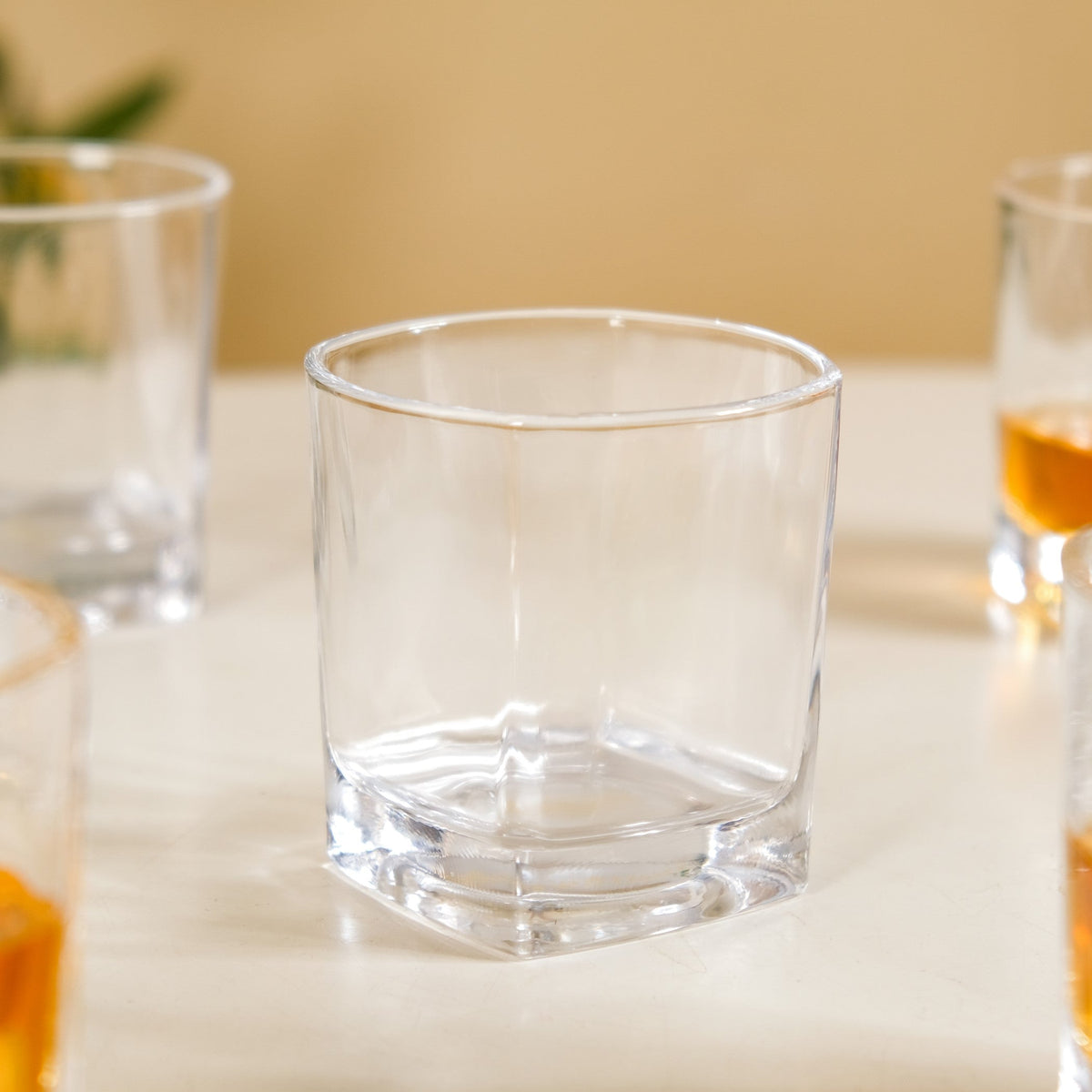 Square Base Whiskey Glass Set Of 6 250ml Nestasia
