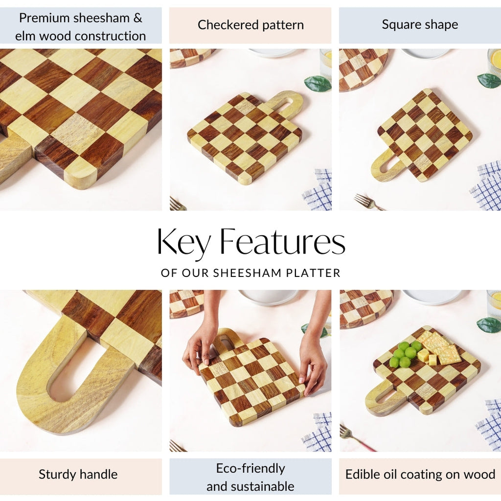 Atelier Checkered Serve And Slice Board Mini 29x20cm Nestasia
