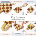 Atelier Checkered Serve And Slice Board Mini 29x20cm Nestasia