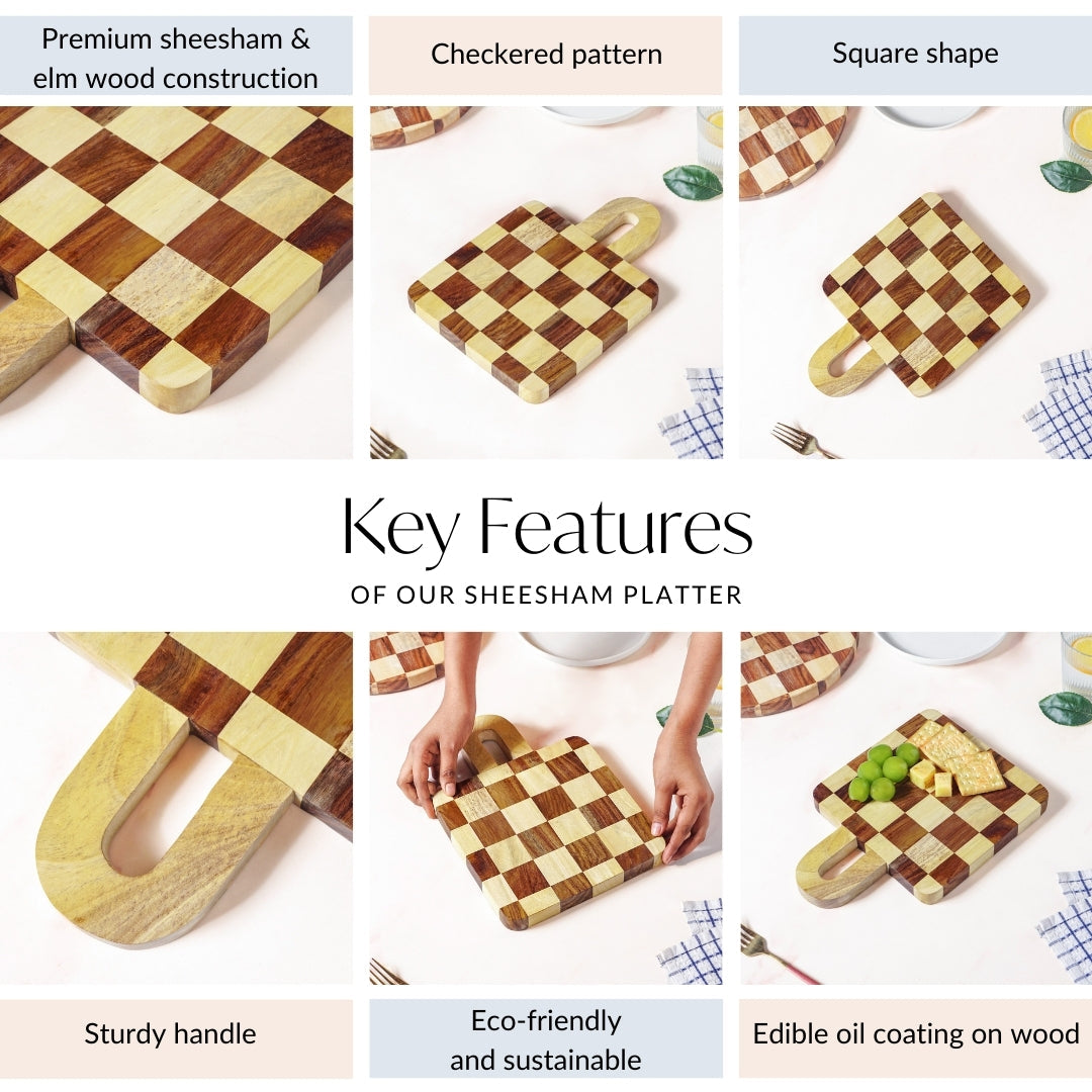 Atelier Checkered Serve And Slice Board Mini 29x20cm Nestasia