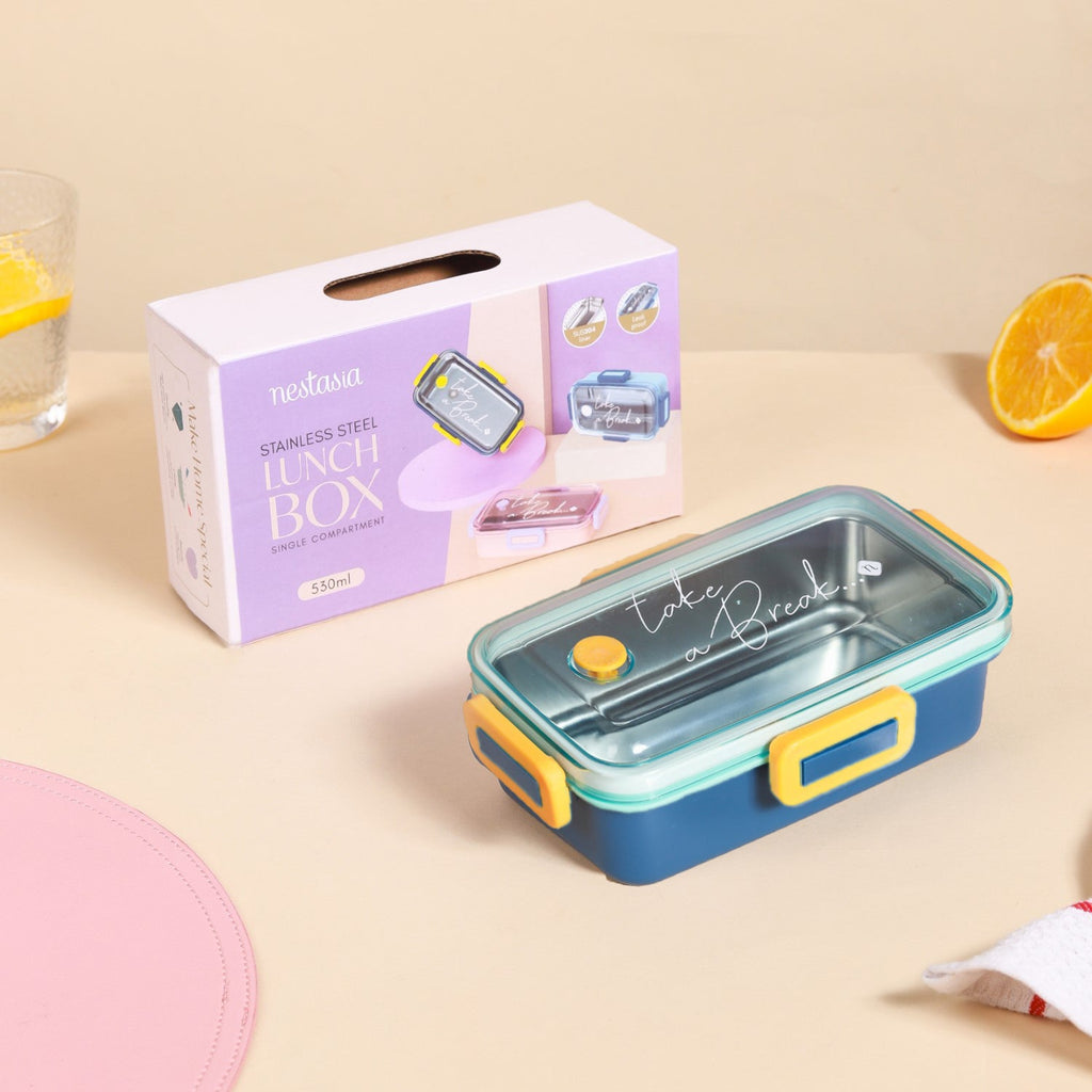 Stainless Steel Tiffin Box Small Blue 530ml Nestasia