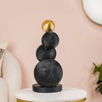 Stacked Modern Sphere Sculpture Black And Gold Nestasia