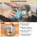 Stainless Steel Double Walled Casserole With Glass Lid 1000ml Nestasia