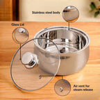 Stainless Steel Insulated Casserole With Glass Lid 2000ml Nestasia