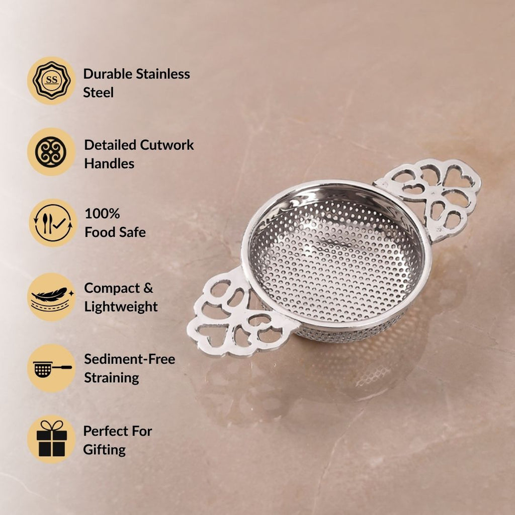 Stainless Steel Loose Leaf Tea Strainer 11x6cm Nestasia