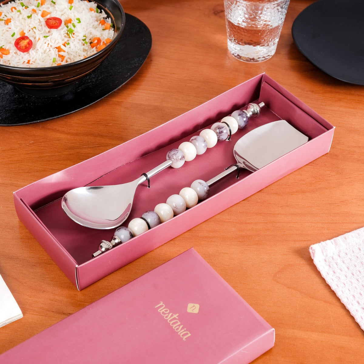 Luxury Accent Serving Spoon Set Of 2 Nestasia