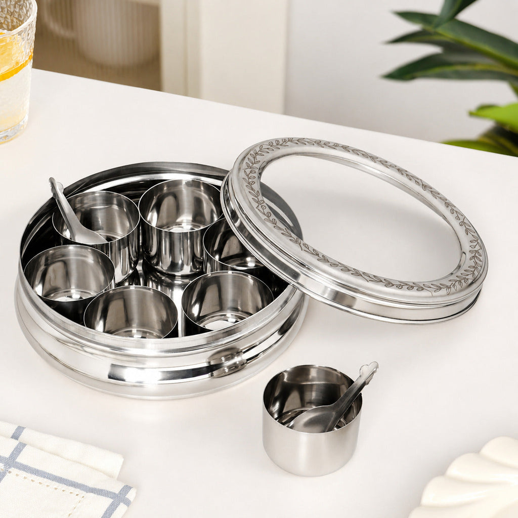 Stainless Steel Masala Box 7 Section Nestasia