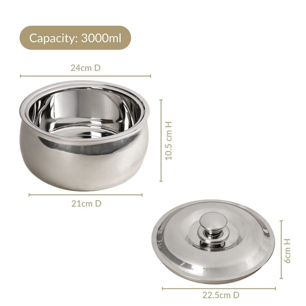 Stainless Steel Rice And Roti Casserole 3000ml Nestasia