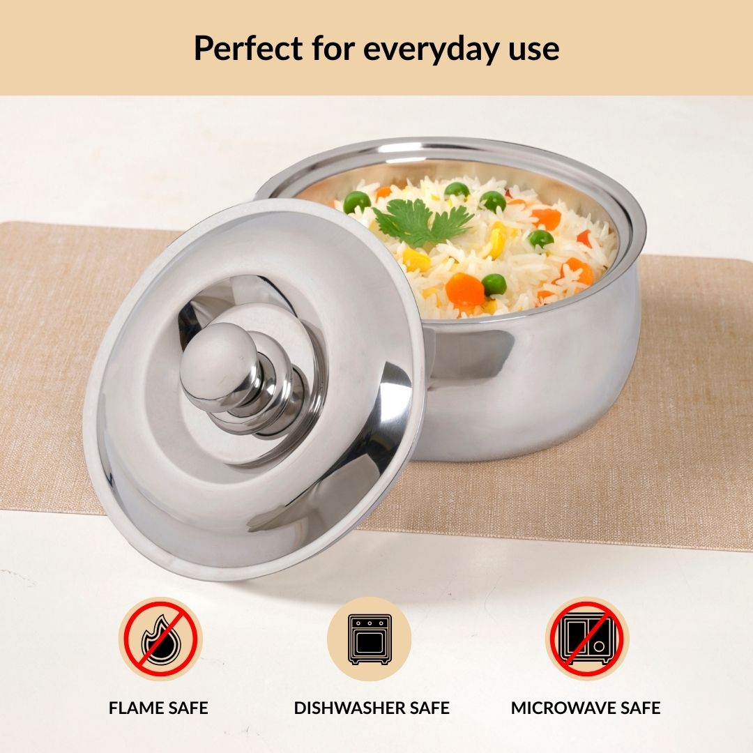 Stainless Steel Rice And Roti Casserole 3000ml Nestasia