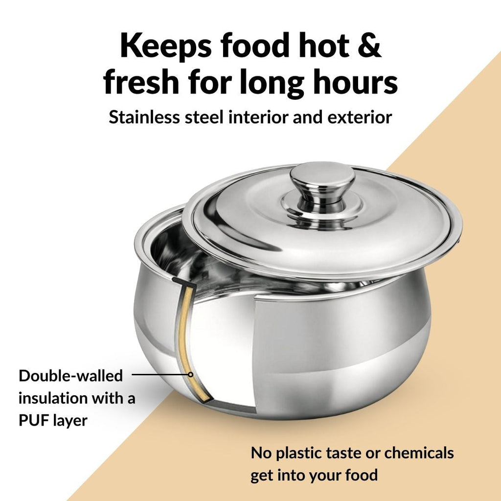 Stainless Steel Rice And Roti Casserole 3000ml Nestasia