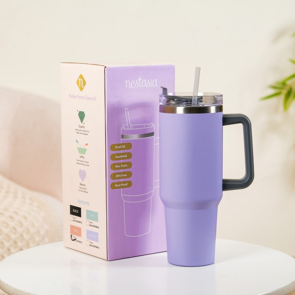 Sipper Bottle With Handle Insulated Leakproof Lilac 1200ml Nestasia