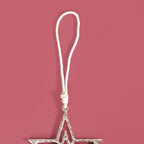 Set Of 6 Silver Star Christmas Tree Decoration Ornaments Nestasia
