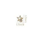 Star Studs With Rotating Floral Accent Nestasia