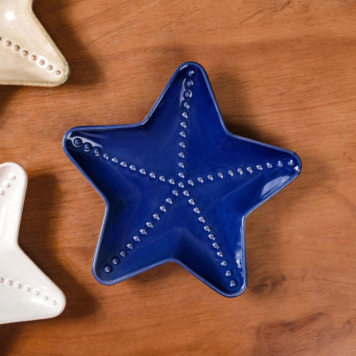 Star Fish Ceramic Snack Plate Set Of 3 Nestasia