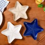 Star Fish Ceramic Snack Plate Set Of 3 Nestasia