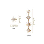 Starry Night Stone Studded Gold Earrings Nestasia