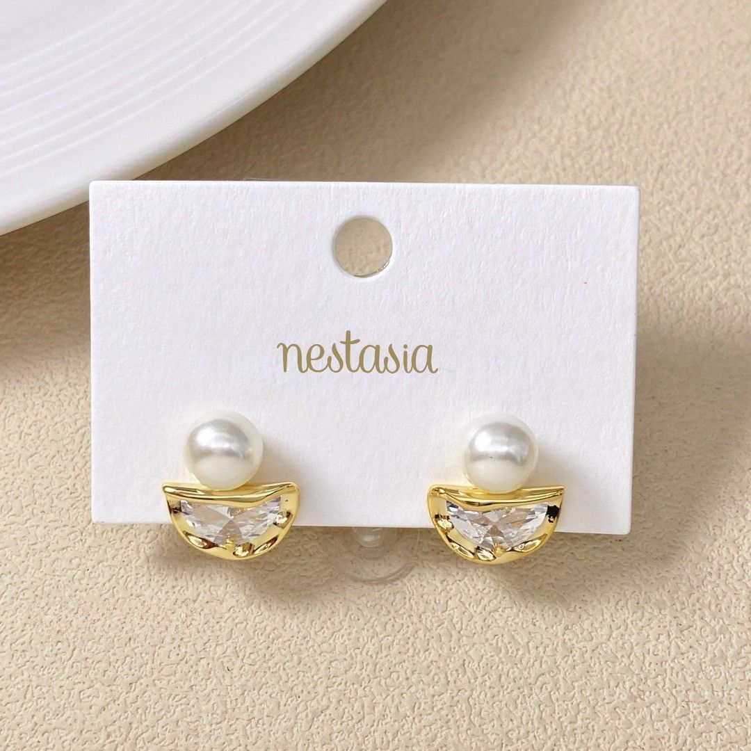 Stone And Pearl Harmony Earrings Nestasia