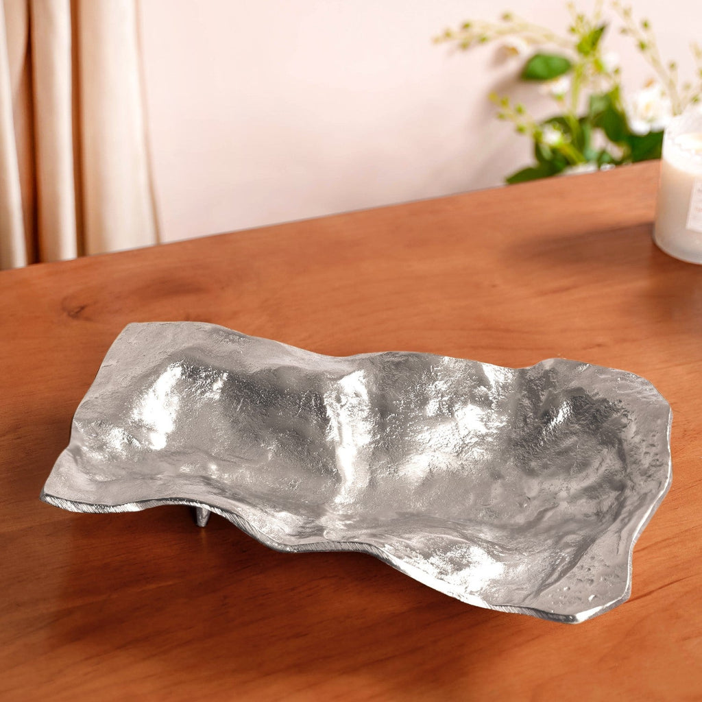 Silver Abstract Decorative Tray