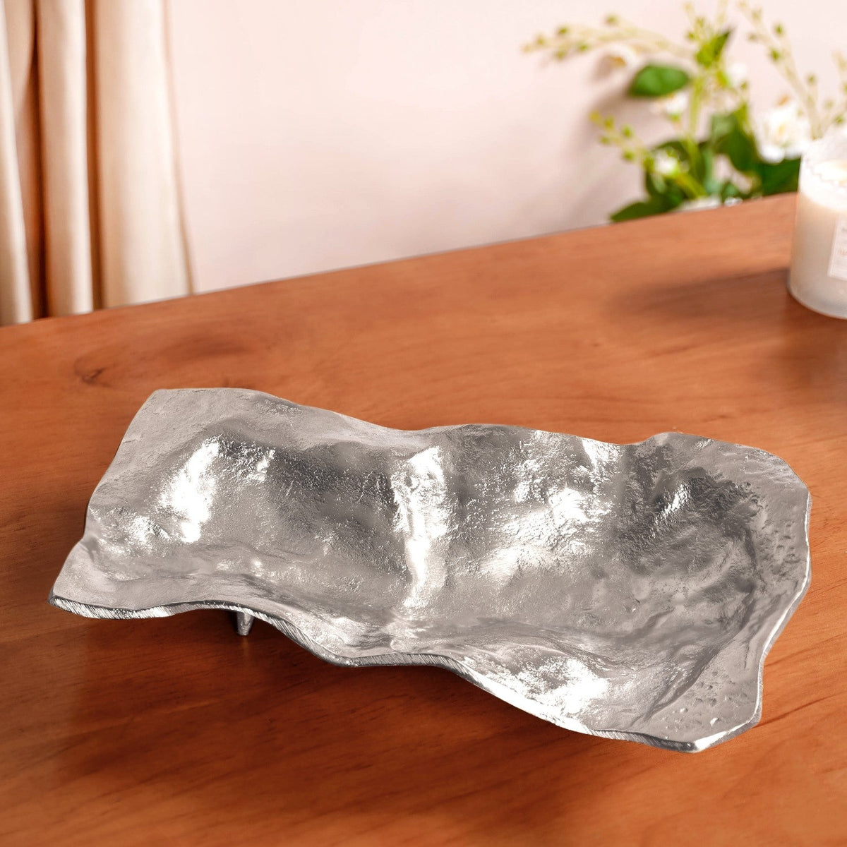 Silver Abstract Decorative Tray