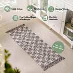 Stone Tone Tassel Kitchen Floor Runner 130x50cm Nestasia