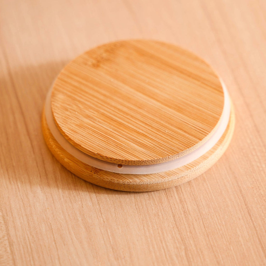 Borosilicate Airtight Glass Jar With Wooden Lid Set Of 4 Ribbed Design 610ml Nestasia