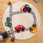 Street Cars Soft Cotton Kids Rug 100cm Nestasia