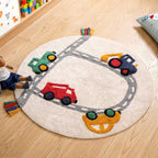 Street Cars Soft Cotton Kids Rug 100cm Nestasia