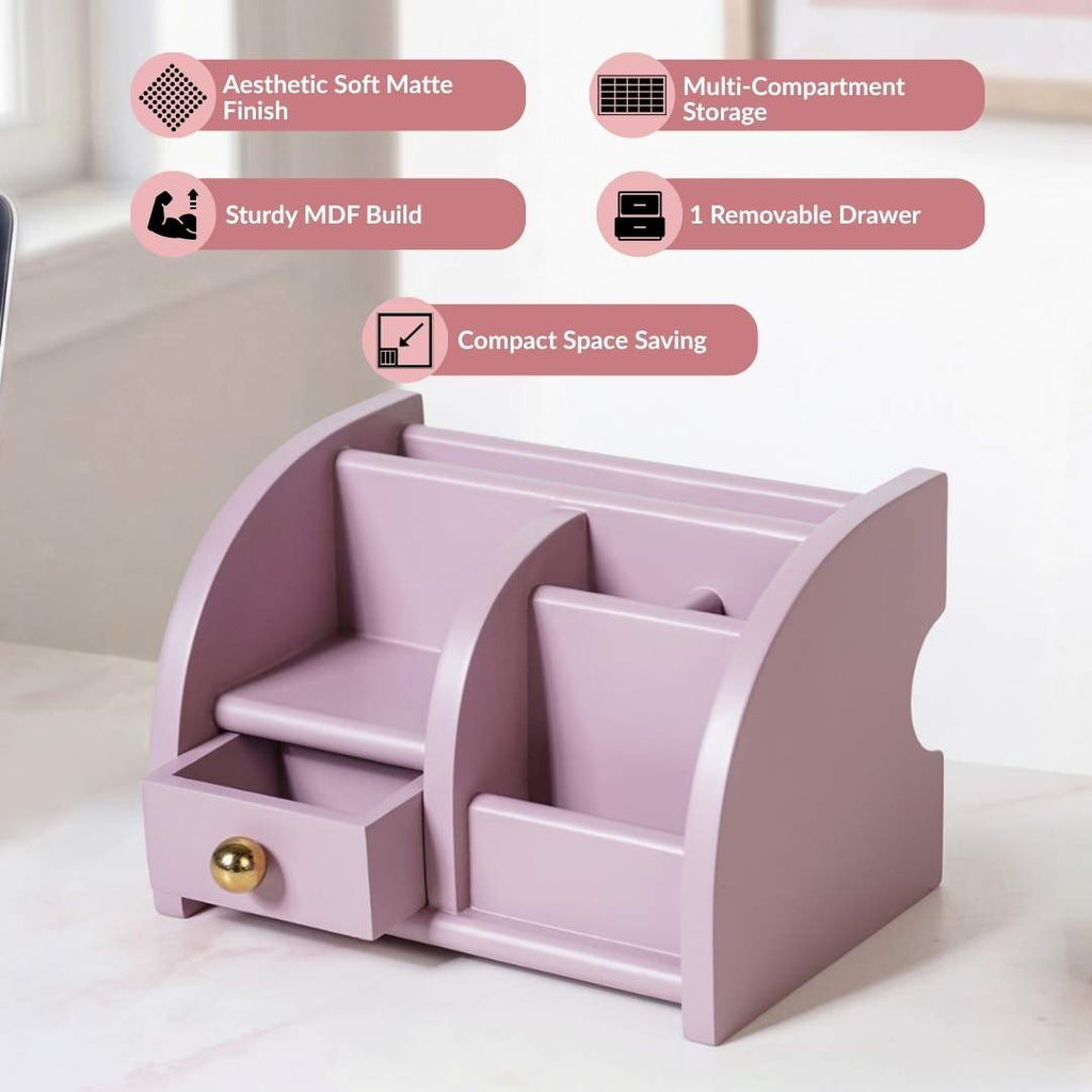 Desk Organiser With Drawer Soft Lavender Nestasia