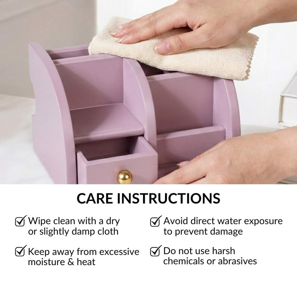 Desk Organiser With Drawer Soft Lavender Nestasia