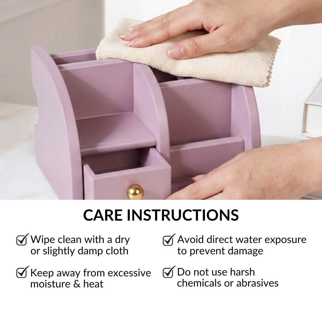 Desk Organiser With Drawer Soft Lavender Nestasia
