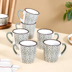 Baroque Tea Cup Set Of 6 Sage Green 200ml Nestasia