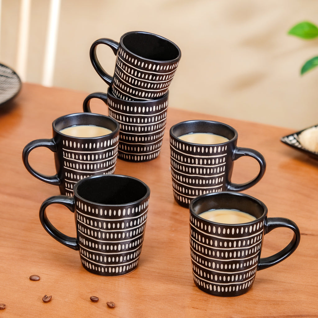 Kuro Ceramic Coffee Mug Set Of 6 275ml Nestasia