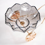 Metal Tricycle Stand With Decorative Glass Bowls Nestasia
