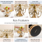 Multilayer Decorative Rotating Glass Bowls Set of 5 With Stand Nestasia