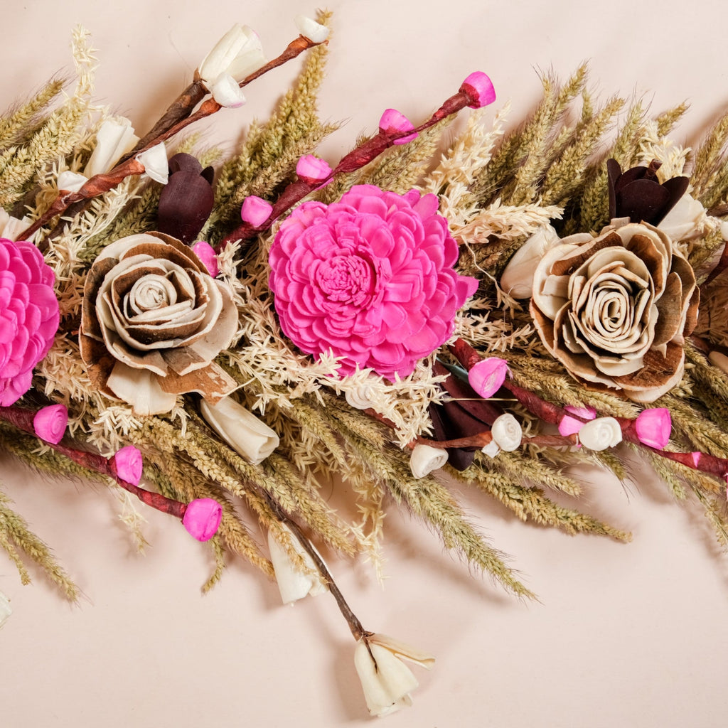 Pink Eco Friendly Decorative Dried Flower Set Of 2 Nestasia