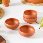 Ring Engraved Terracotta Dessert Bowls Set Of 4 250ml Nestasia