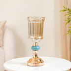 Scalloped Glass Hurricane Candle Stand And Vase Nestasia