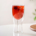 Set Of 2 Borosilicate Double Wall Wine Glasses 450ml Nestasia