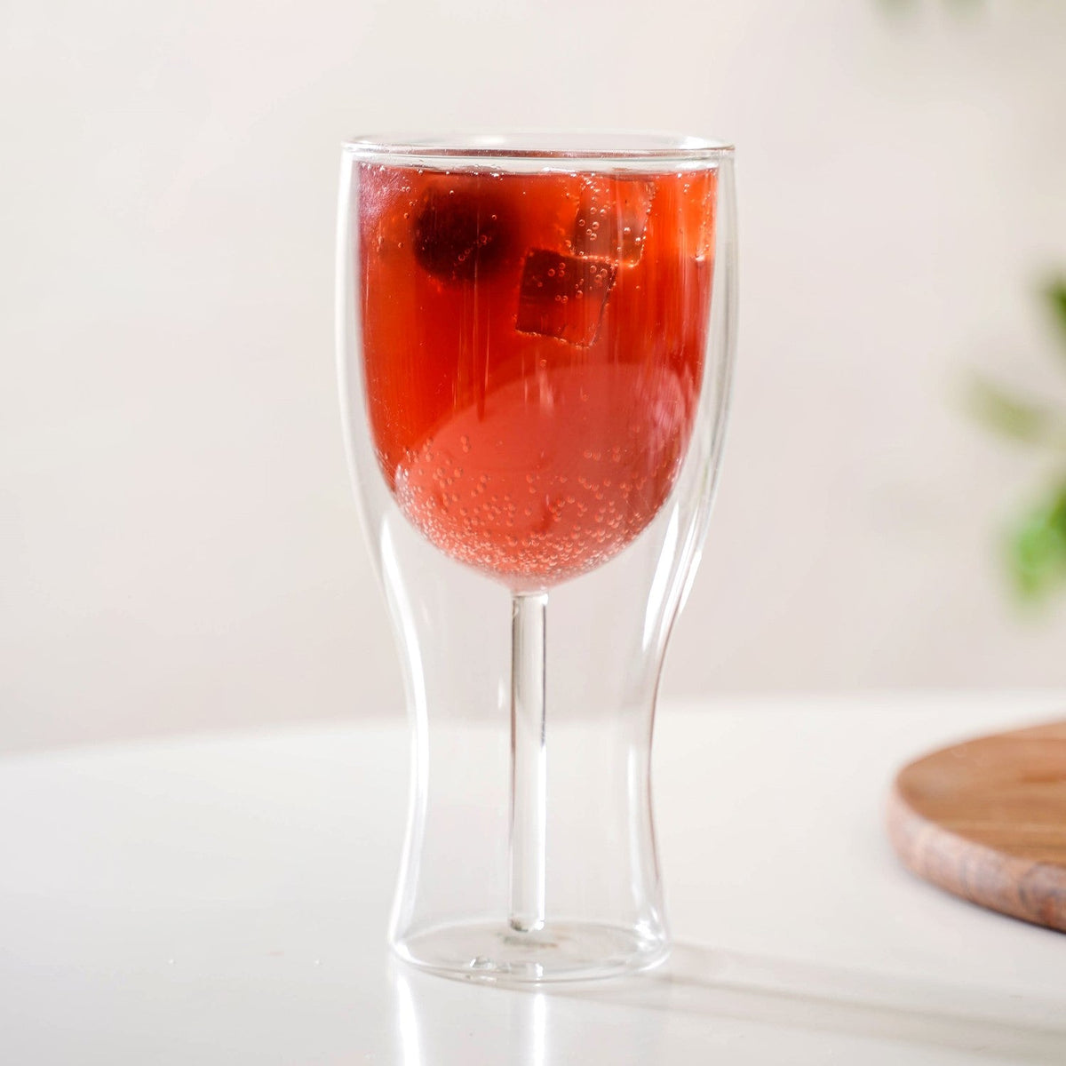 Set Of 2 Borosilicate Double Wall Wine Glasses 450ml Nestasia